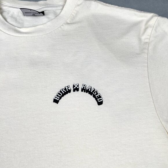 Born X Raised Blockbuster T Shirt Cream Mens L Streetwear Skate Exclusive Crew - Picture 5 of 10